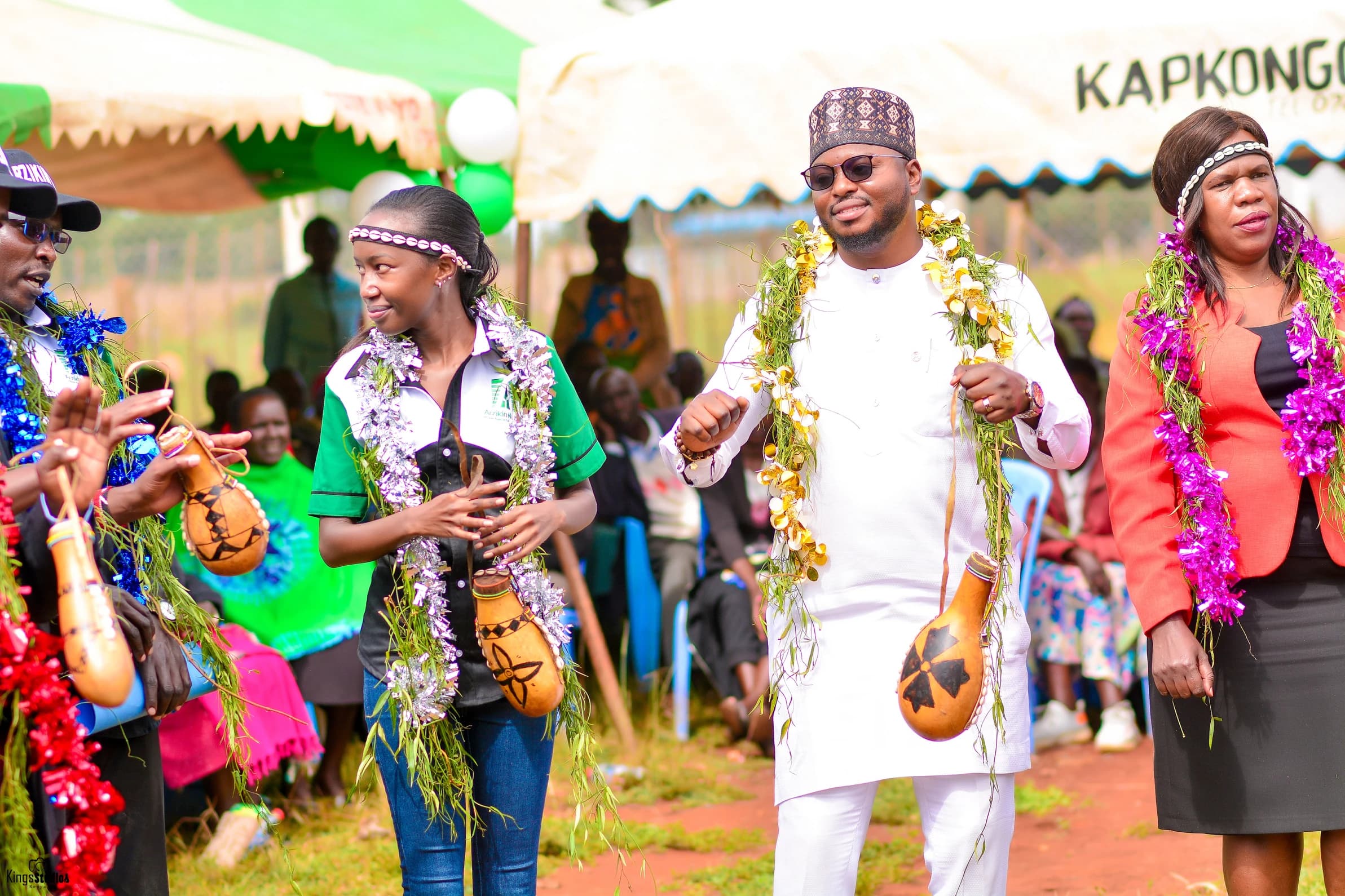 Arzikin Noma welcomed with garlands at the launch of operations in Kenya